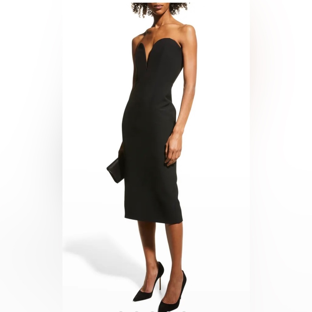 Veronica Beard strapless Black midi dress